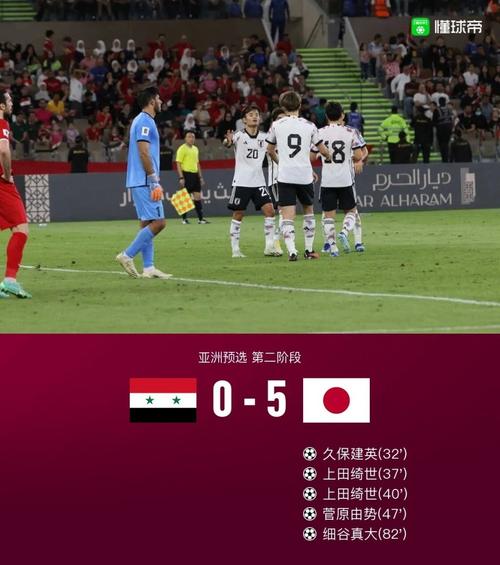 日本队5比0叙利亚数据