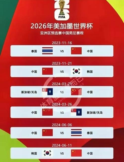 2022世界杯预选赛中国队赛程的相关图片
